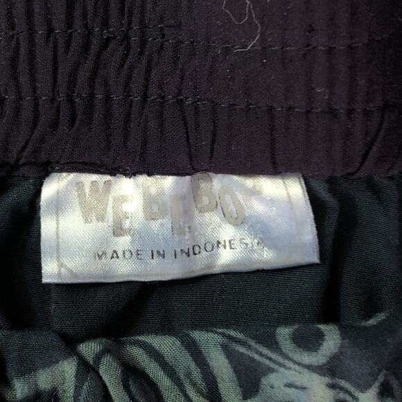 We Be Bop Artsy Batik Grunge Skirt Vintage 90s/2000s Y2K Size 10 Elastic Boho - Picture 2 of 7